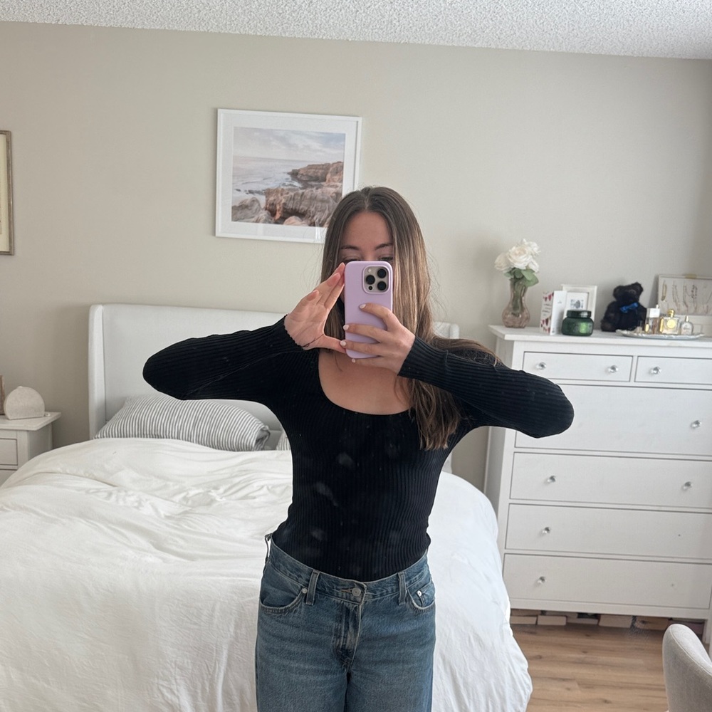 Zara Ribbed Long Sleeve Bodysuit